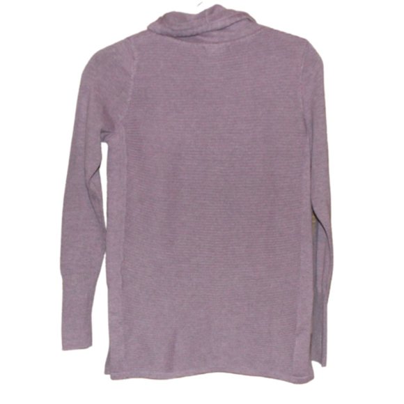 Artisan NY Ladies Tunic Funnel Neck Sweater Thumbholes Purple Size Small - Picture 2 of 3